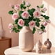 thumbnail image 4 of Arreglo floral de rosas artificiales | Pétalos de tela realistas, 55 cm de largo, blanco, rosa y rojo, adorno decorativo de plena floración | Regalo para el hogar, las fiestas y las bodas, 4 of 6