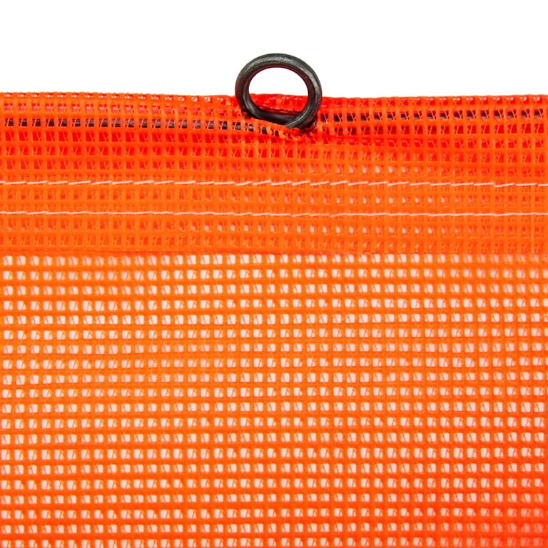 4-Pack Orange Safety Flags - 18x18 Inch Vinyl-Coated Mesh With 24" Wood Dowels For Trucks & Oversize Loads