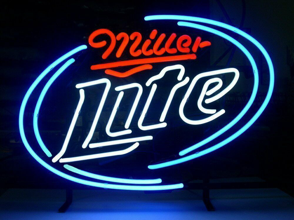 Miller Lite Neon Sign Bar Gift 14"x10" Light Lamp Bedroom Beer Bar man Cave 