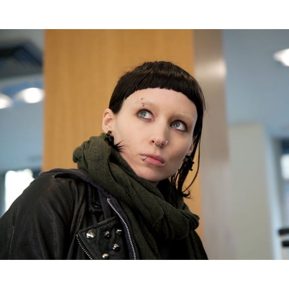 Rooney Mara in Black Leather Girl With The Dragon Tattoo 24x36 Movie Poster HD Aluminum Art