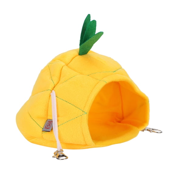 Suodoka Pet Winter Bed Cage, Warm House Hammock for Golden Hamsters, Guinea Pigs, Squirrels & Hedgehogs, Yellow Pineapple Small Animal Habitat (7.09 inches / 18 cm)