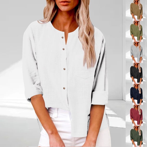 Sudaderas con capucha para mujer,Blusa informal de verano de manga larga con cuello redondo para mujer, color liso, corte regular, tela suave, ideal para el hogar y el trabajo, sopatenor
