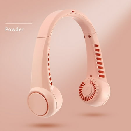 

Daylightpeach Portable Neck Fan Hands Free Bladeless Fan Rechargeable Wearable Personal Fan Leafless Neck Cooling Air Conditioner Headphone Design 5 Speeds USB Powered Neck Fan