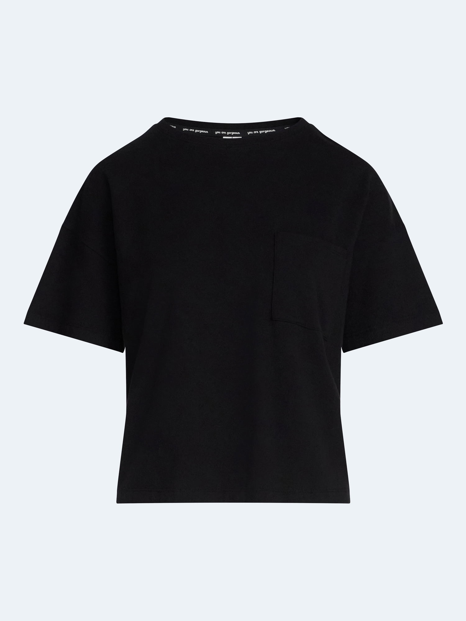 Joyspun Women’s Cotton-Blend Sleep Lounge Top with Short Sleeves, Sizes S-3X