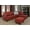 Red, variant on PonLiving Furniture Sectional Sofa Set with Massage Function, 95.7â€W, Faux Leather Upholstered Couch with Storage Ottoman & 2 Throw Pillows, Left Hand Facing, Red
