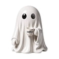 thumbnail image 3 of 3.94 Inch Cute Ghost Figurine Holding Coffee Cup, Resin Spooky Ghost Shaped Ornament for Halloween Coffee Station Kitchen Bar Tabletop Decor, 3 of 8