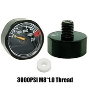 Ruibeauty Pressure Gauge 3000 psi M8*1.0 Micro Mini Manometer for Paintball PCP HPA Tank