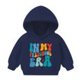 thumbnail image 3 of Jinhomg Kids Fall Sweatshirt Long Sleeve Cute Letter Print Hoodies Fall Winter Boys Girls Thermal Pullover Tops Clearance Items for Women Navy 120, 3 of 4