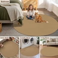 thumbnail image 5 of Pure Khaki Round Area Rug 7 FT, Non Slip Living Room Area Carpet, Simple Solid Color Washable Soft Circular Rug Non-Shedding Floor Carpet for Bedside Office Play Room Classroom, 5 of 9