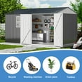 thumbnail image 7 of NETAJE 8'x12' Outdoor Storage Garden Shed with Window, Lockable Doors and Air Vent for Backyard Garden Patio Lawn, Black, 7 of 7