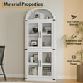 thumbnail image 4 of Senfot 72" Tall Arched Bookshelf Cabinet, Freestanding Storage Organizer,Modern Farmhouse Wood Bookcase with 4 Doors & Open Shelf, for Living Room or Bedroom, White, 4 of 8