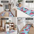 thumbnail image 5 of Red Strawberry Plants Blue Pattern Kitchen Rugs Sets Of 3,Kitchen Runner Rugs Non Skid Washable,Decorative Kitchen Floor Mats for Kitchen,Sink,Laundry,17"x30"+ 17"x47" + 17"x59", 5 of 6
