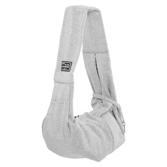 YEAHIBABY Grey Polyester Pet Sling Carrier Bag Adjustable Shoulder Strap Hands Free for Travel and Storage