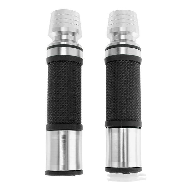 Kit de cubiertas de empuñaduras de motocicleta de 7/8" 22mm 15/16" 24mm, empuñaduras de acelerador de aleación de aluminio y goma para motocicleta, scooter, bicicleta y ATV, tono plateado