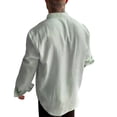 thumbnail image 3 of Lmueinov Striped Long Sleeve Shirts for Men Plus Size Button Mock Neck Loose Fit Tops Office Vacation Casual Vacation Outfits, 3 of 4