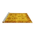 thumbnail image 2 of Ahgly Company Machine Washable Indoor Round Oriental Yellow Traditional Area Rugs, 5' Round, 2 of 4