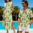 thumbnail image 2 of KUIFORTI Pickle Couple Matching Outfits Lightweight Matching Men and Women Outfits Hawaiian Shirt for Men Breathable 4-Way Stretch Suitable for Everyday Casual Wear, 2 of 7