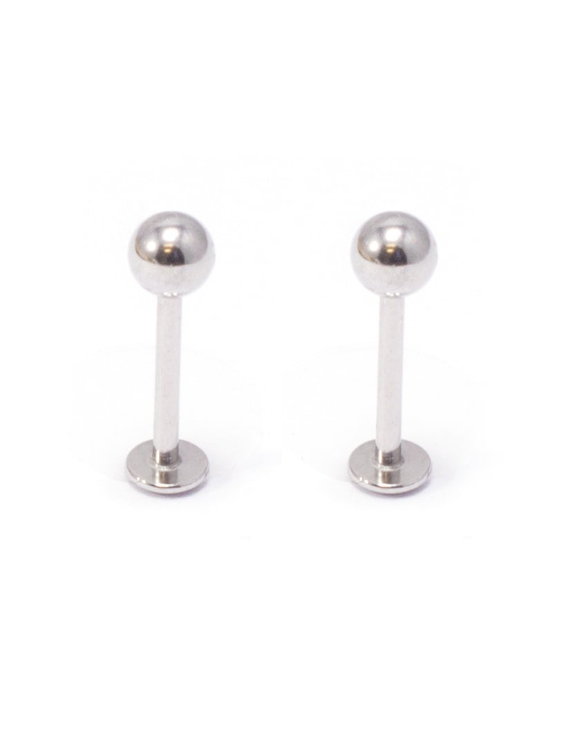 Labret Monroe Jewelry Studs With Ball Surgical Steel 14g Or 16g  24pc 
