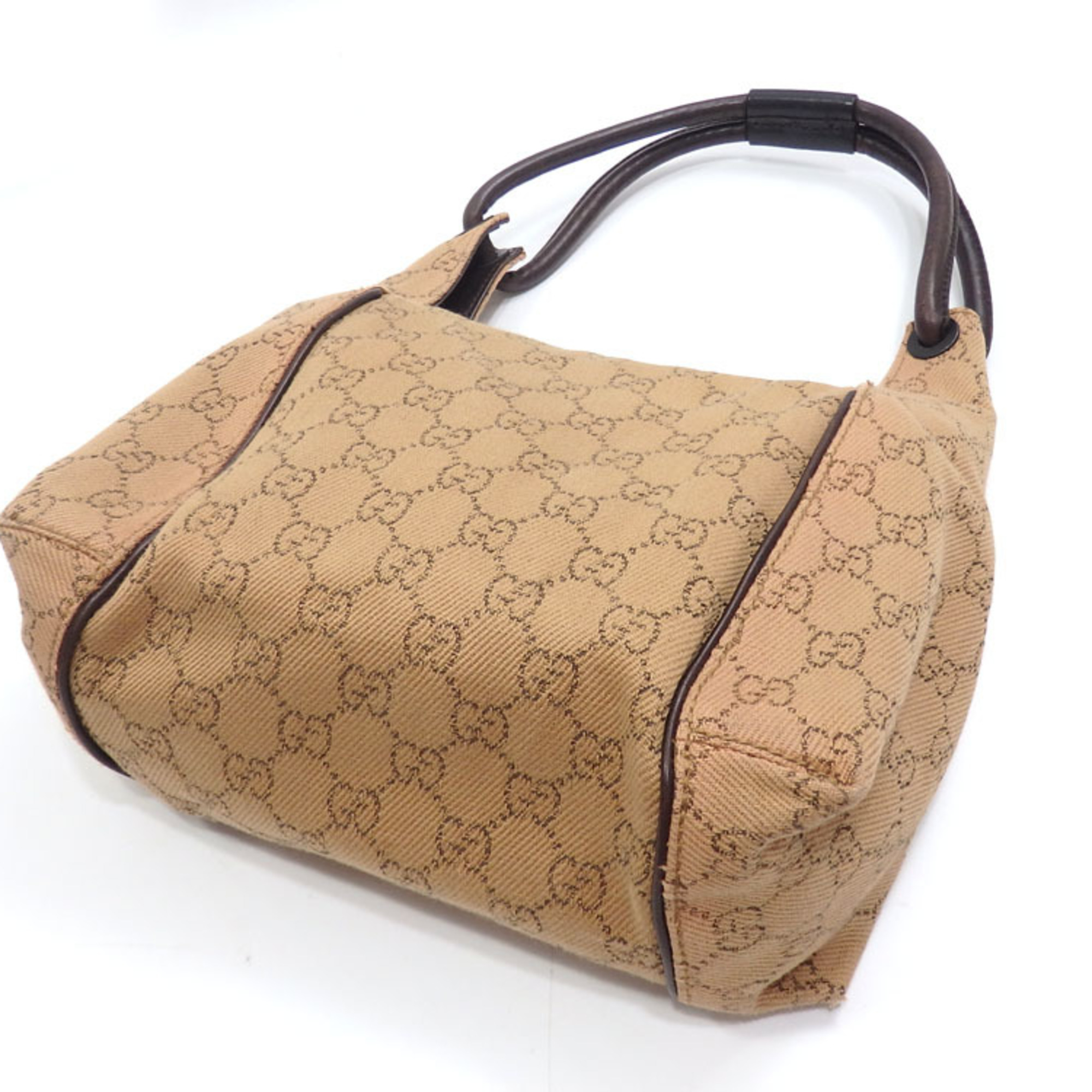 GUCCI Shoulder Bag 113013 Square type GG canvas/leather Brown