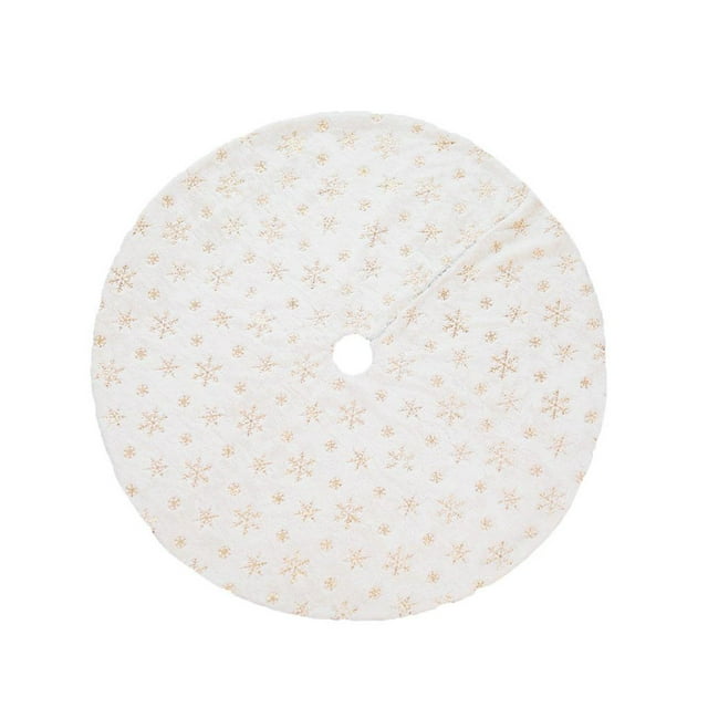 Falda de árbol de Navidad bordada de poliéster suave para decoraciones de 90cm Sunnimix