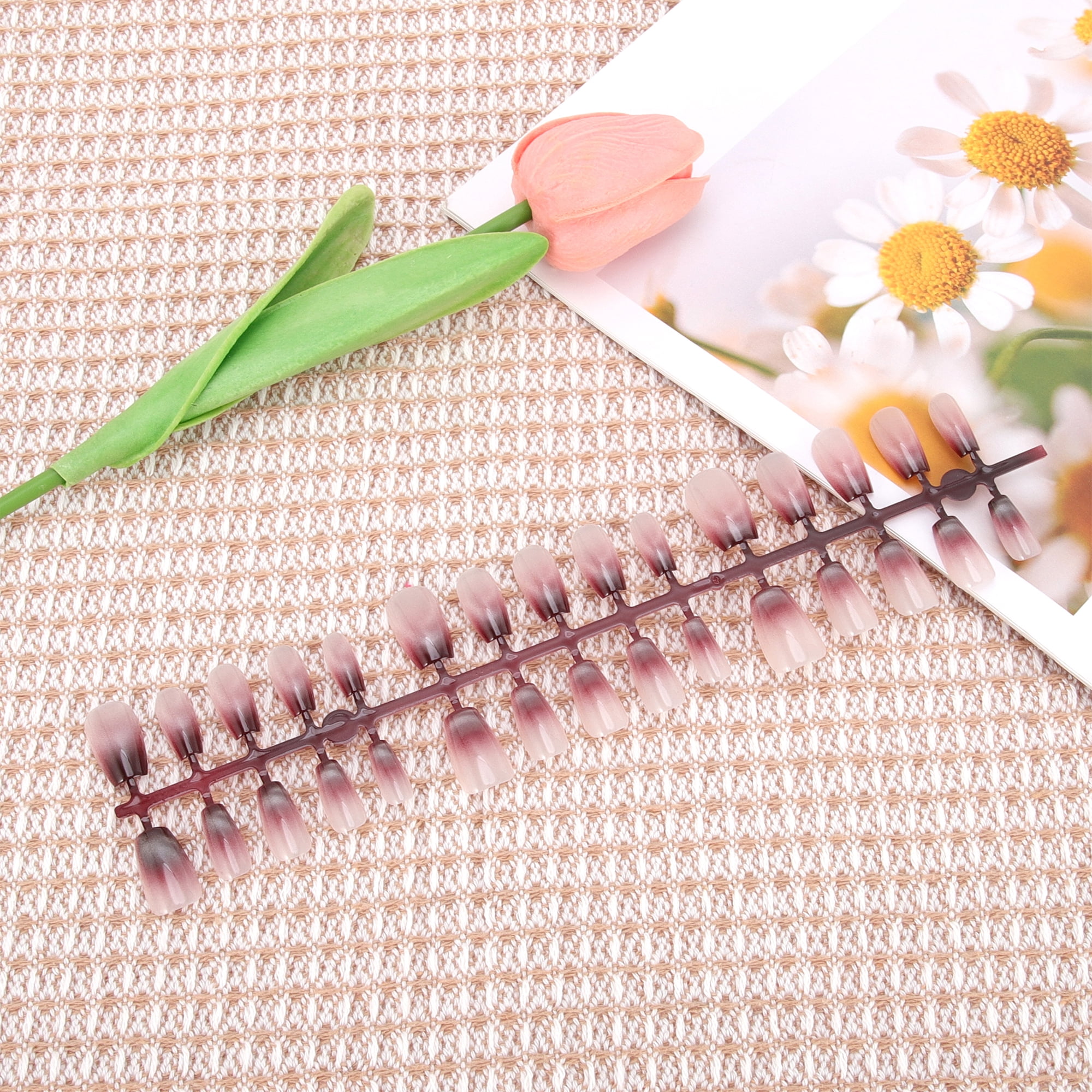 Unique Bargains Crescent Short Coffin Fake Nails 1 Pc 193-06