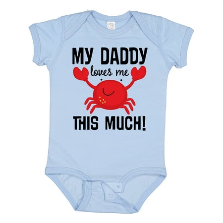 

Inktastic Daddy Loves Me Childs Crab Gift Baby Boy or Baby Girl Bodysuit