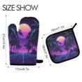 thumbnail image 2 of Yayeee Oven Mitts and Pot Holder Set of 4 Heat Resistant Kitchen Gloves Baking Hot Pad, Green Digital Art, 2 of 5