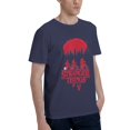 thumbnail image 2 of Stranger Things Group Shot Bike Ride Upside Down Silhouette Men's Basic Short Sleeve T-Shirt Navy Blue Medium, 2 of 5