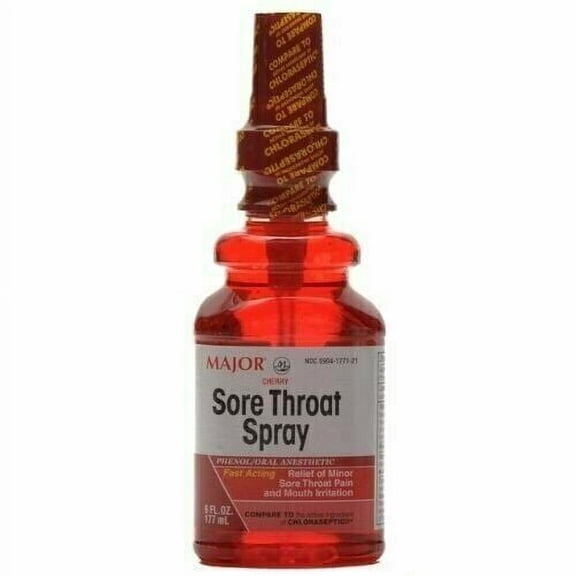 [2 PACK] CHERRY FLAVOR SORE THROAT SPRAY 6 OZ by MAJOR PHARMACEUTICALS