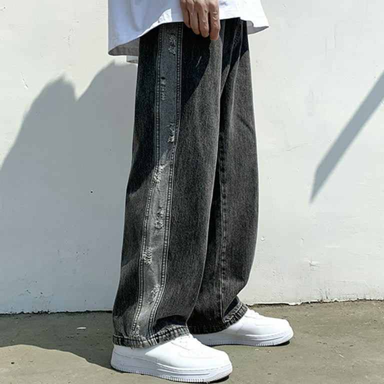 fvwitlyh Baggy Jeans Y2K Men's Blue Skinny Black Stretch Washed Slim Fit  Pencil Pants