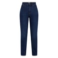 thumbnail image 6 of Time and Tru Women's High Rise Straight Leg Jeans, 30" Inseam Regular, Sizes 0-20, 10S-16S, 6 of 6