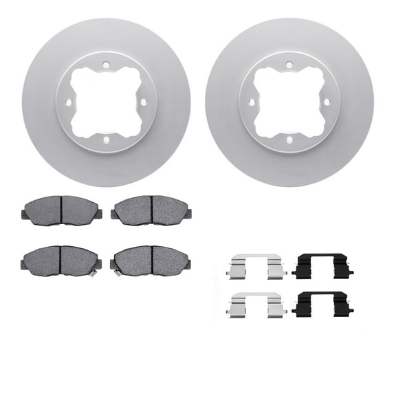 Dynamic Friction Company Front Geospec Brake Rotors with 5000 Advanced Brake Pads includes Hardware 4512-59109