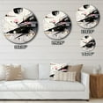 thumbnail image 5 of Designart "Bold Stripes Pink Black Fusion" Cubism Oversized Wall Clock, 5 of 5