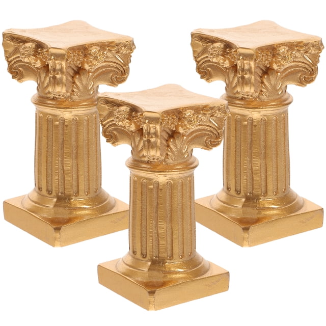 3pcs Antique Roman Column Candle Holder Greek Column Statue Roman Pillar Candlestick