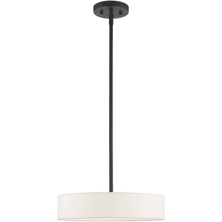 

Black with Brushed Nickel Accents Tone Finish Pendants Steel Candelabra 12 Long 4 Light Fixture