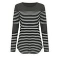 thumbnail image 5 of Bellella Womens Maternity Nursing Tops Comfy Long Sleeve Breastfeeding T-Shirt Autumn Winter Fall Stripe Blouse Tops, 5 of 6