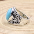 thumbnail image 3 of Earth Gems Jewelry Arizona Turquoise Ring Sterling Silver Ring Men's Ring Statement Ring Bohemian Ring for Men's, 3 of 6