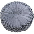 thumbnail image 2 of SHANNA 2 Pack Round Velvet Seat Cushion Pleated Pumpkin Floor Throw Pillow 14''x14'' Soft Decorative for Bed Sofa Couch Car Seat, Grey, 2 of 10