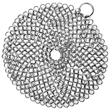 Stainless Steel Chain Mail Scrubber Cleaner For Cast Iron Cookware Will Not