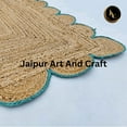 thumbnail image 3 of Jaipur Art And Craft Jute Area Rug Beige Sky Blue Border Rectangle Braided Carpet (2x6 Sq ft), 3 of 7