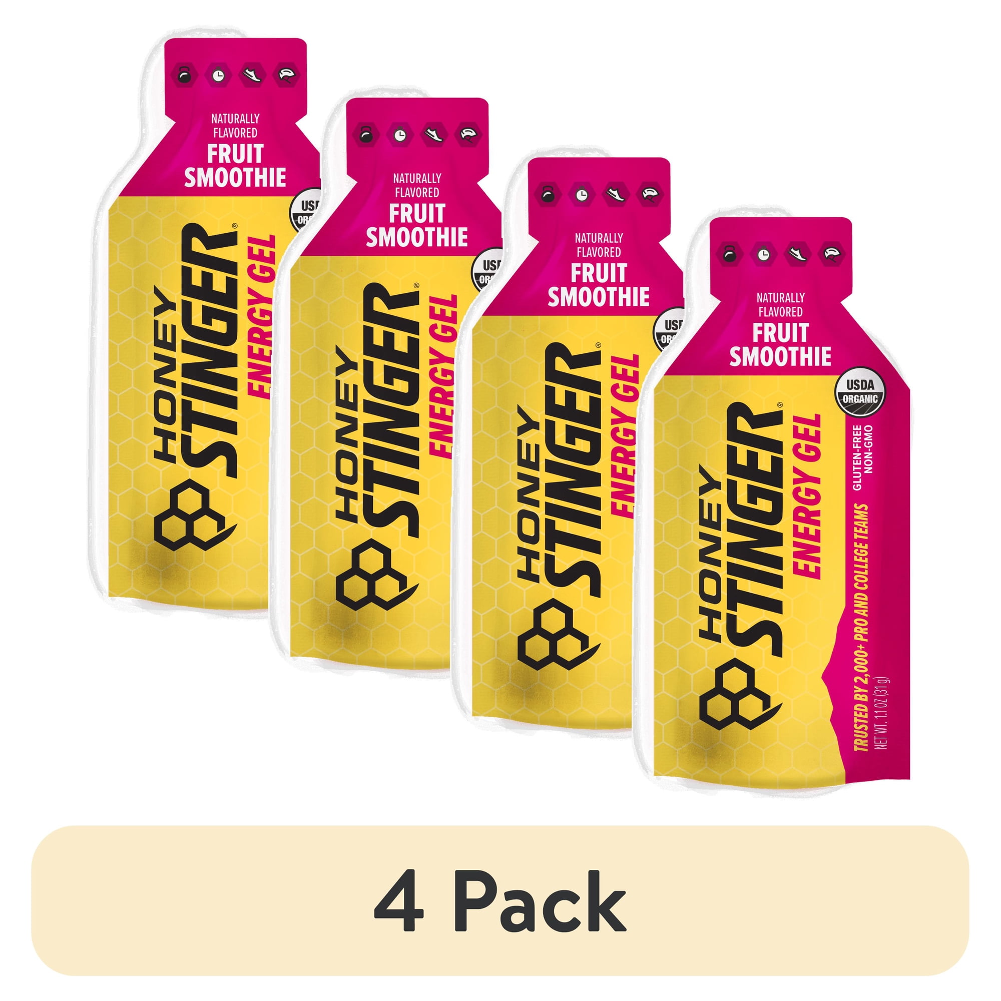 (4 pack) Honey Stinger SS Fruit Smoothie Gel
