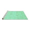 thumbnail image 2 of Ahgly Company Machine Washable Indoor Rectangle Oriental Turquoise Blue Traditional Area Rugs, 4' x 6', 2 of 4