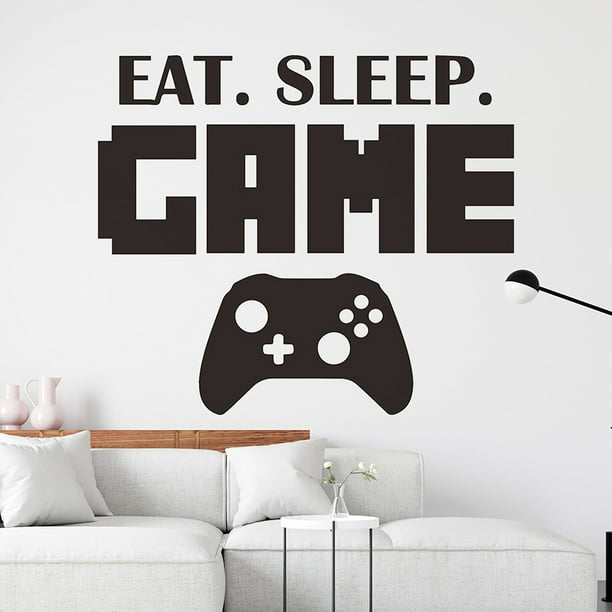 Neinkie Gamer with Joystick Controller Wall Vinyl Decal Sticker, Gaming 3D  Personalized Name or Gamer Tag Boy Girl, Video Game Design for Art Mural  Home Decor Playroom Bedroom Decoration Wallpaper 