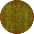 thumbnail image 1 of Ahgly Company Machine Washable Indoor Round Abstract Yellow Modern Area Rugs, 8' Round, 1 of 4