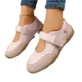 thumbnail image 5 of Comfortable Walking Shoes, Mary Jane Sneakers Flats Dressy Shoes for Women, Ballet Sneakers Wide Toe Box With Non Slip Retro Tennis Lightweight Maryjane Sneakers, Pink 5.5, 5 of 5