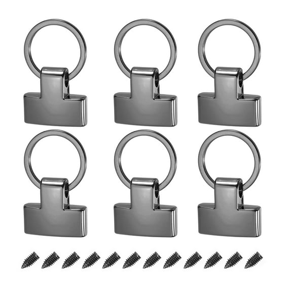 6Pack 22mm/ 0.87" Key Fob Hardware with Keychain Ring Purse Bag Hardware 20mm O Ring Metallic Black