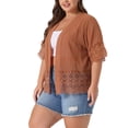 thumbnail image 4 of NOMADIC NOOK Women's Plus Size Cover Up Lace Panel Summer Holiday Boho Cardigans, 4 of 5