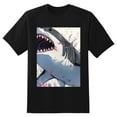 thumbnail image 2 of Plus Size Shirt for Women Black Tops for Women Short Sleeves Shirt for Women Shark 2 T Shirt Crewneck Shirt for Women 5XL, 2 of 5