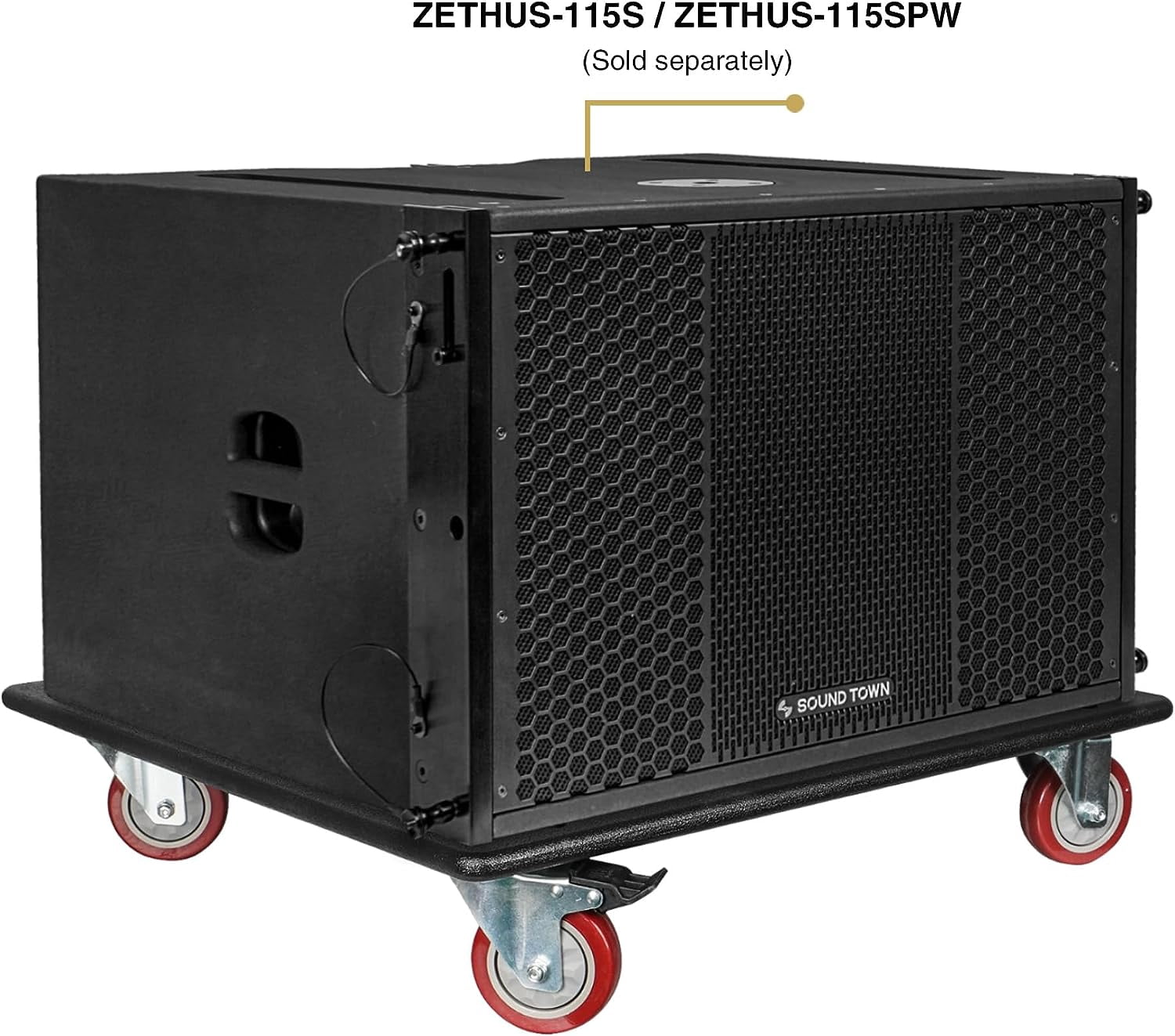 Sound Town Sturdy Plywood Caster Board for Safe and Easy Transport of ZETHUS-115S/115SPW Subwoofer and Furniture, with 4-inch Wheels and Brakes (ZSCB-115S)