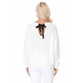 thumbnail image 3 of Yemak Women's Oversized Waffle Knit Sweater Pullover with Back Bow MK8224-IVR-L-BD, 3 of 4